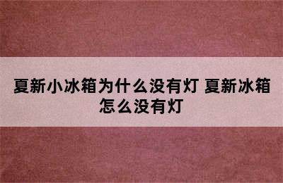 夏新小冰箱为什么没有灯 夏新冰箱怎么没有灯